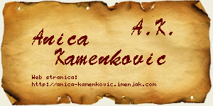 Anica Kamenković vizit kartica